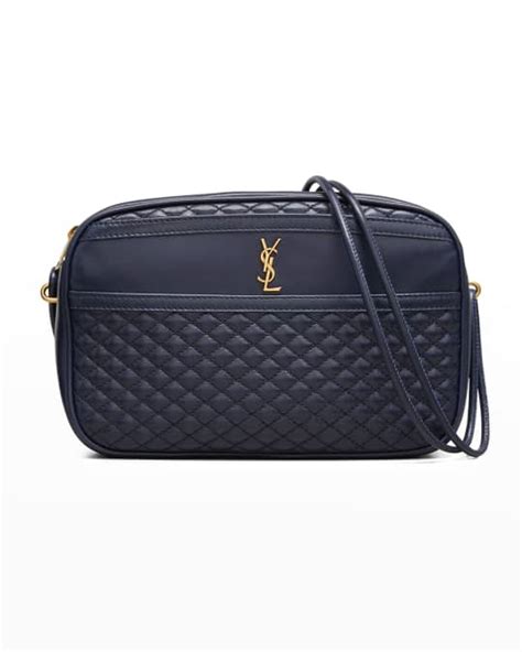 Saint Laurent Victoire YSL Quilted Leather Camera Bag.